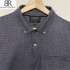 Banana Republic Luxury-Touch Jacquard Polo | Size: M/L | Color: Navy